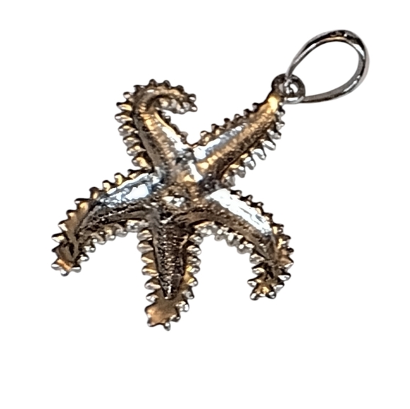 Dancing Starfish Pendant SS & 14k Gold - Picture 3 of 7